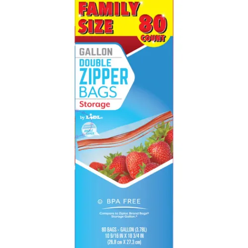 Gallon Double Zipper Storage Bags, Family Size^Lidl Online