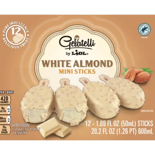 Gelatelli Frozen Almond Mini Sticks, Almond, White Almond^Lidl Outlet