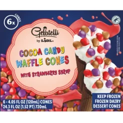 Gelatelli Frozen Dark Chocolate Waffle Cones^Lidl Hot