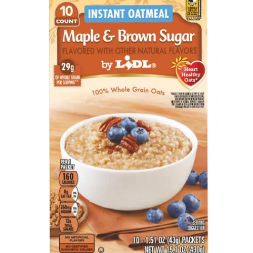 Instant Oatmeal, Maple & Brown Sugar^Lidl New